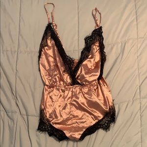 Lace pink lingerie one piece